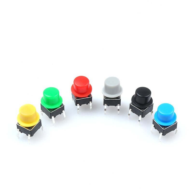Interruptor táctil A101 de 6x6 pulgadas, pulsador redondo, tamaño de la tapa de la llave, diámetro de 100mm x altura de 5,5mm, diámetro interior de 4,5/3,1 MM, 3,4 unidades