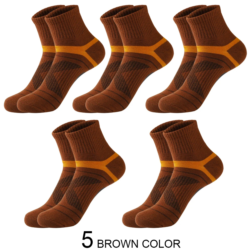 Chaussettes de dehors Noires pour Homme, Décontractées, de , Respirantes, pour Automne et Hiver, Lot de 3/5/10/20 Paires: Marron