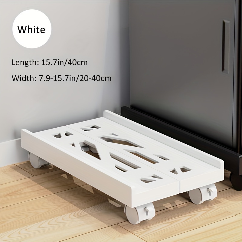Adjustable Mobile CPU Stand, Ventilated Computer Tower Stand PC Tower Stand with 4 Caster Wheels Fits Most PC, Under Desk Holder: WHITE