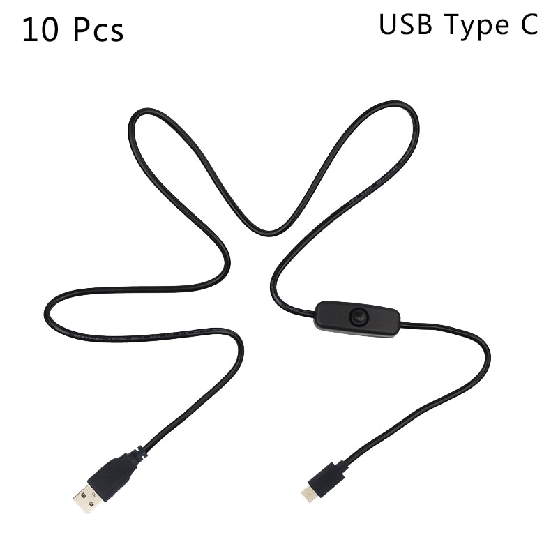 Usb C Power Kabel Op Uit Schakelaar Usb Kabel Voor Opladen 3A Usb Type C Interface Charger Wire Voor Raspberry pi 4 Telefoon Tablet