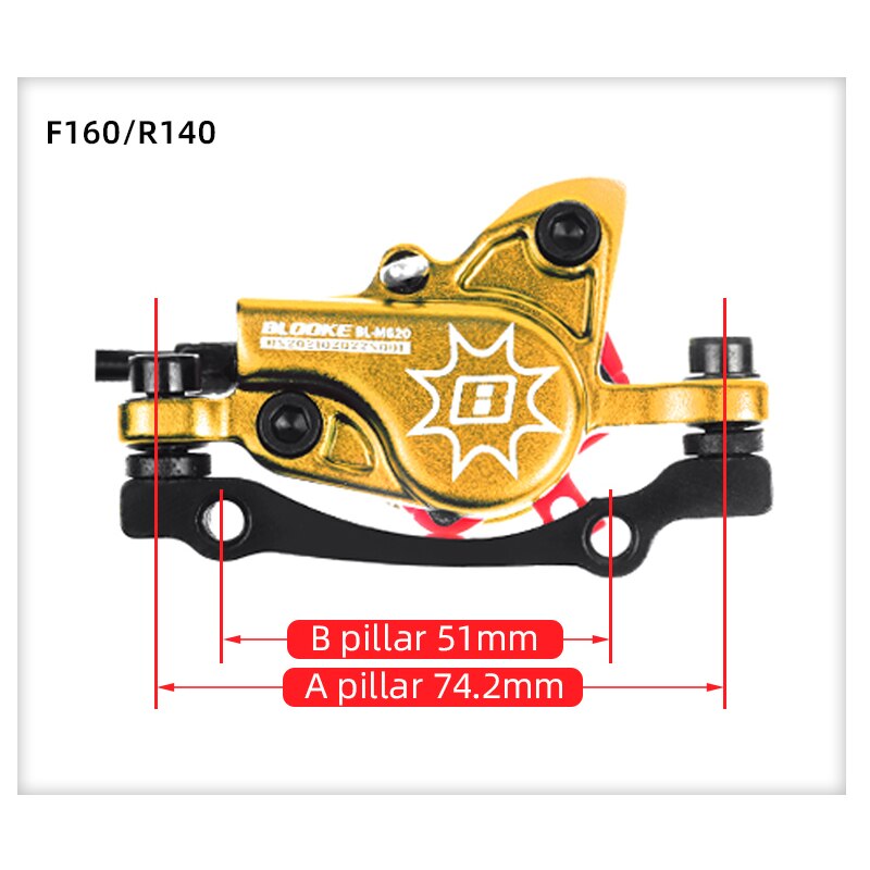 BLOOKE Mountain Bike Oil Brake M620 Hydraulic Disc Brake Caliper Suitable for Bicycle 160mm Brake Disc Aluminum Alloy Pads Parts