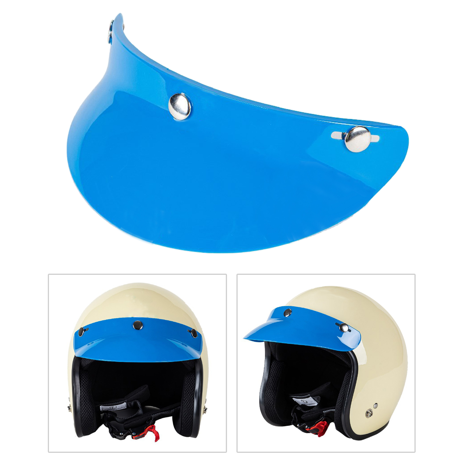 Universal- 3-schnappen Motorrad Helm Visier Spitze UV Sonnenschutzdach Sonnenschutz Schild