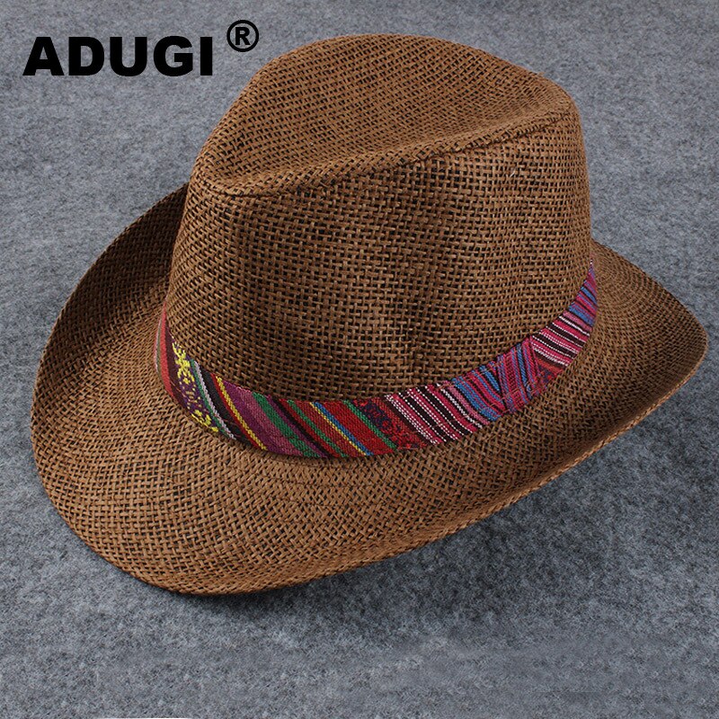 ADUGI Cowboy Hütte Männlichen Einfarbig Atmungsaktive Sommer Schatten Männlichen Hütte Rolle Entlang Cowboy Hütte Sonnencreme Sonnenhut Strand Hütte männlich Hütte