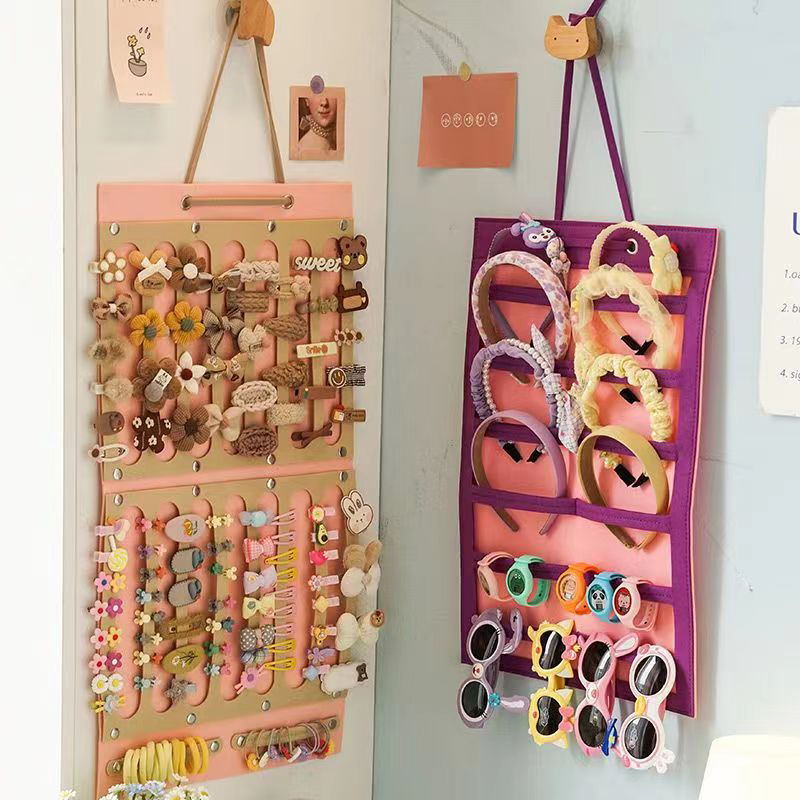 Organizador de lazos para el cabello de gran capacidad, soporte para la diadema, colgador de almacenamiento de Clip para el cabello colgante de pared, ahorro de espacio, decoración de la pared de la habitación de las niñas