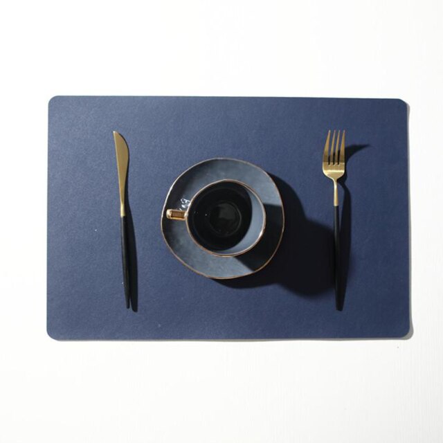 Cup Pad Placemat Dining Table Party Restaurants PVC Replacement Wedding: Navy blue