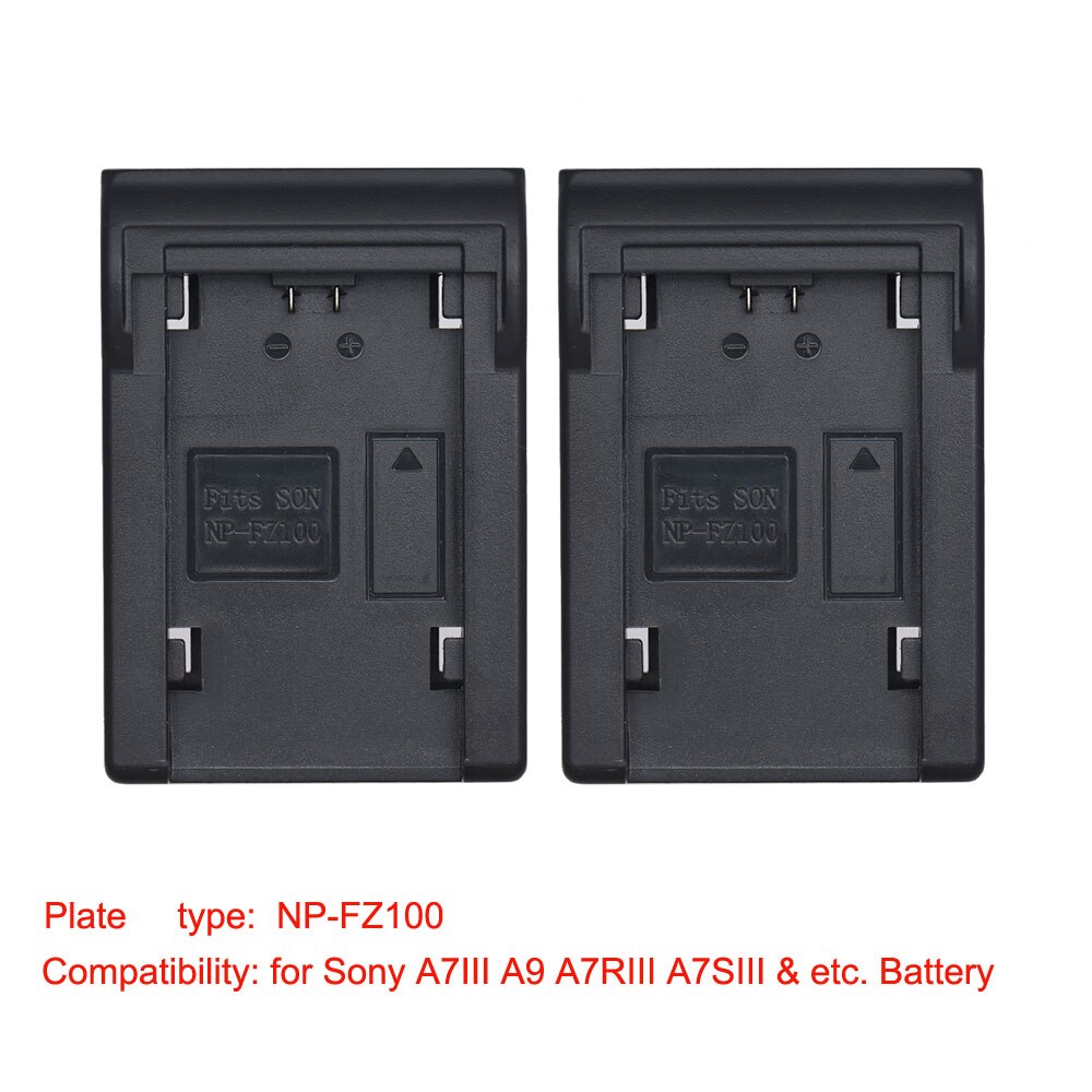 Andoer 2Pcs NP-FZ100/NP-FW50 Batterij Plaat Voor Neweer Andoer Dual/Vier Kanaals Batterij Lader Voor Sony A7III a9 A7RIII A7SIII: Option G