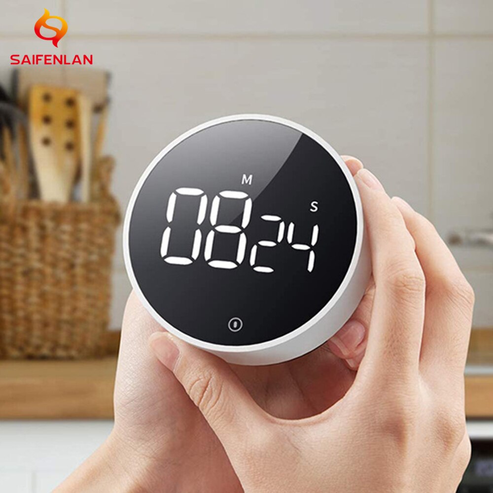 Magnetic LED Digital Timer Electronic Countdown Alarm Clock Kitchen Timer for Cooking Study Shower Volume Adjustable