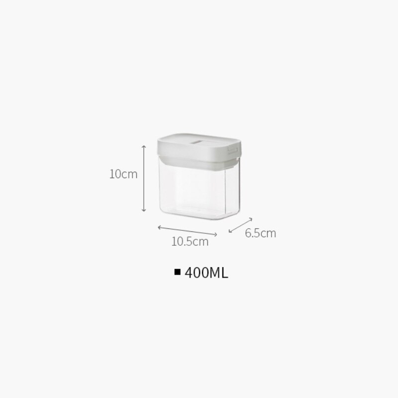 Oppbevaringskrukker kjøkken gjennomsiktig plastboks forseglede bokser med deksel matoppbevaringsbeholder flasker krydderkrukker godterioppbevaringstank: 400ml