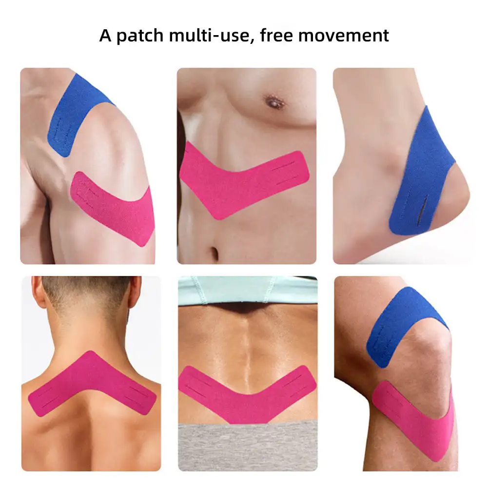 5 stks V-vormige Kinesiologie Tape Elastische Atletische Tape Ondersteunt & Beschermt Spieren, Knieën, Schouders & Fasciitis Plantaris voor Sport