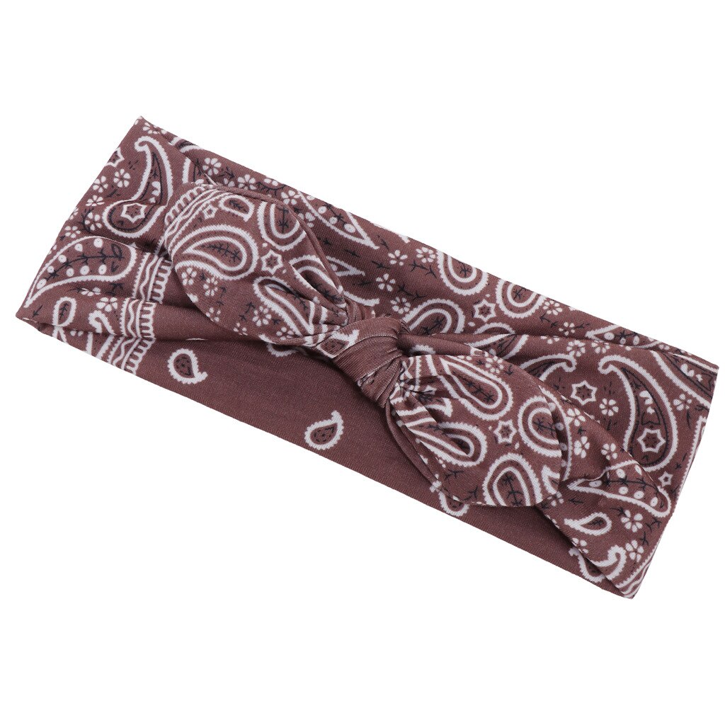 Mode Vrouwen Meisjes Zomer Haarbanden Print Hoofdbanden Vintage Cross Tulband Bandage Bandana Haarbanden Haar Accessoires: brown