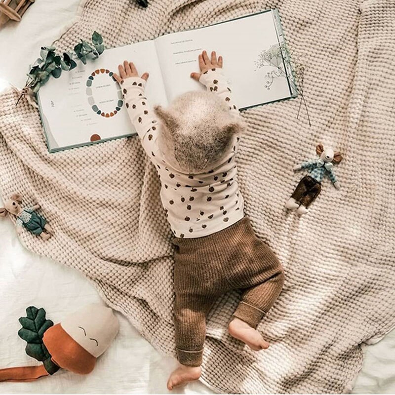 Pantalones de punto para bebé, ropa para niño y niña, estilo de , pantalones largos informales de Color sólido, primavera y otoño