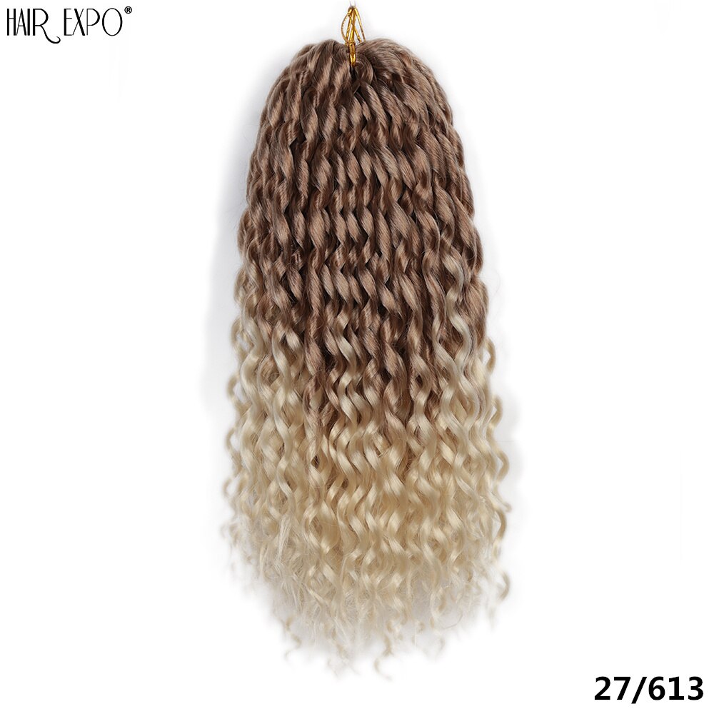 16Inch Synthetic Loose Deep Wave Twist Crochet Hair Extensions Freetress Ombre Braiding Hair Curly Wave For Women Hair Expo City: 27/613 / 5pcs/lot
