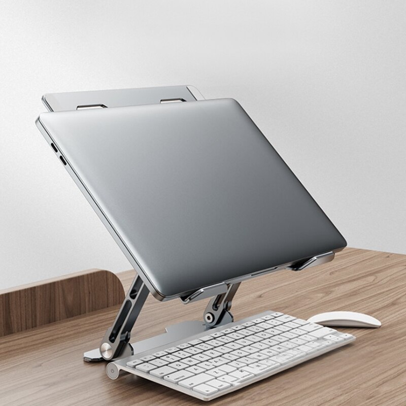 Laptop Stand Ergonomic Aluminum Height-Adjustable Computer Stand Desktop Laptop Stand for 11-17 Inch Laptop