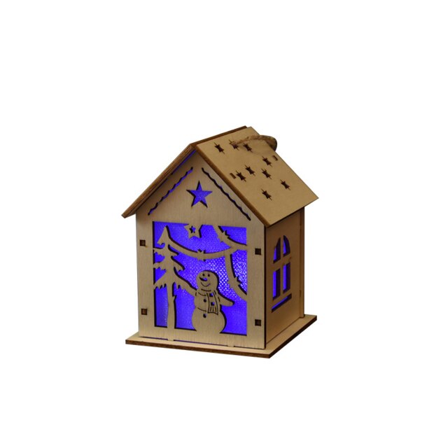 Festival LED Licht Weihnachten Baum Dekorationen Für Haus Holz Haus Nizza Beleuchtet Holz Haus DIY Fenster Dekoration: Schneemann-M