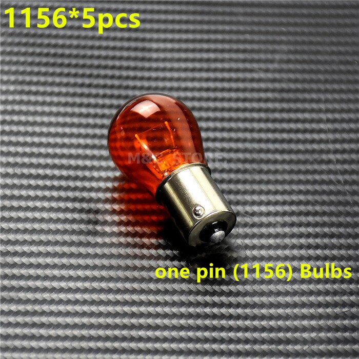 Luz de señal de giro para motocicleta, 5 piezas/10 piezas, 1156 P21W BA15S 1157 P21 5W BAY15D, luz de filamento LED para coche, Bombilla de freno, luz de parada 12V: 5pcs 1156