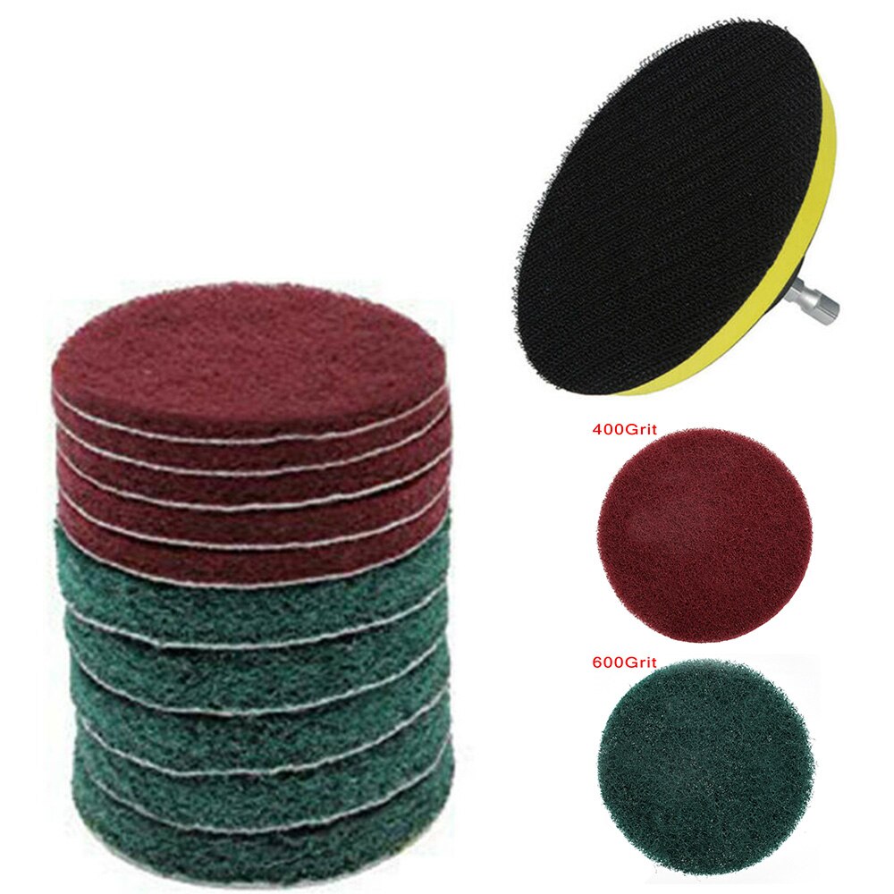 11pcs 5inch Car Headlight Polishing Restoration Kit For Electric Drill Tool Grit Polishing Pads