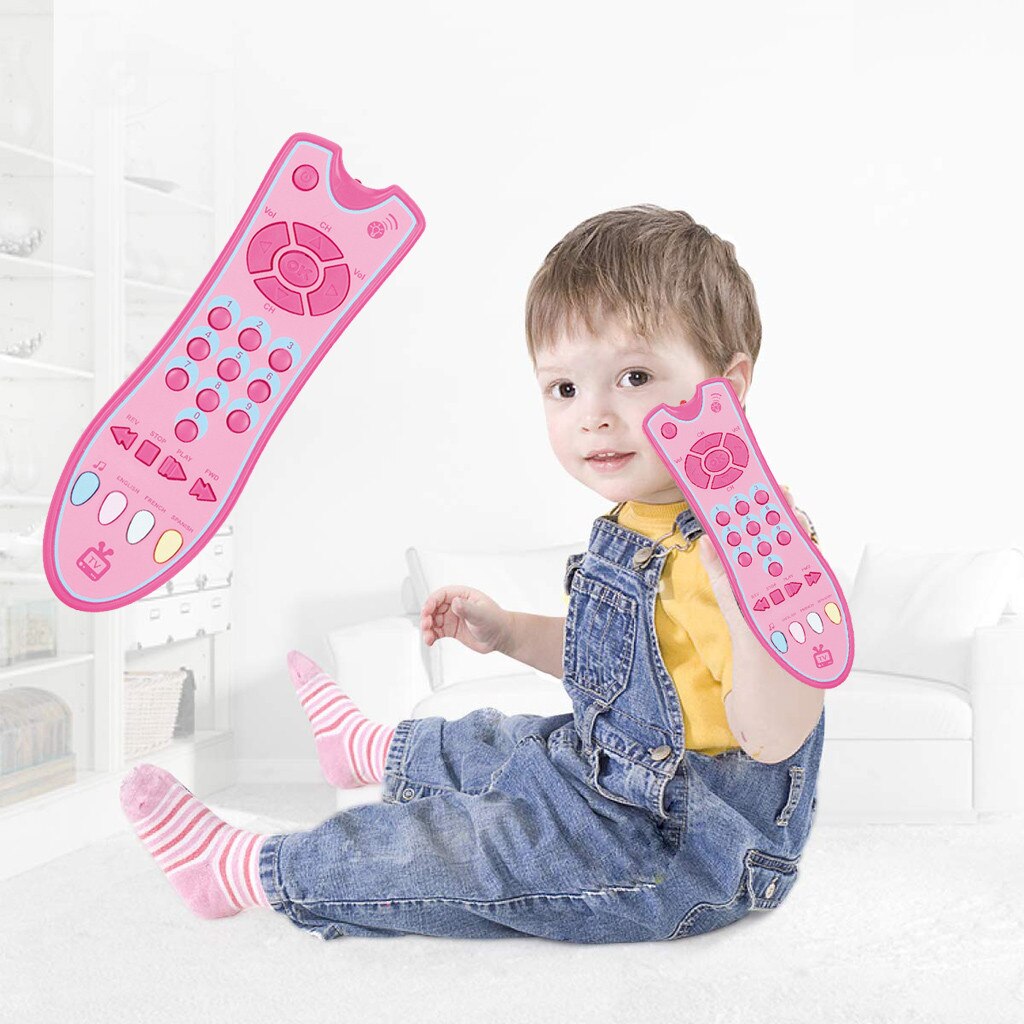 Télécommande de télévision musicale pour enfants, jouet avec lumière et son, éducation précoce, télécommande de télévision grise, jouets pour enfants # L35