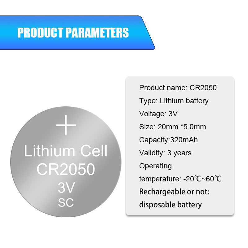 8PCS 3V CR2050 2050 Li-ion Button Battery Remote control electronic watch auto tire pressure monitor special Battery
