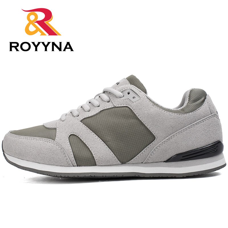 Royyna Lente Herfst Stijl Mannen Casual Schoenen Lace Up Ademend Comfortabele Mannen Schoenen Sapatos Masculino Snelle: Light Gray / 9.5