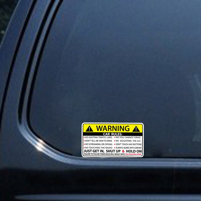 2 stuks PVC Auto Sticker voor De Auto Veiligheidswaarschuwing Regel Paster Auto Accessoires Auto Beveiliging Decal
