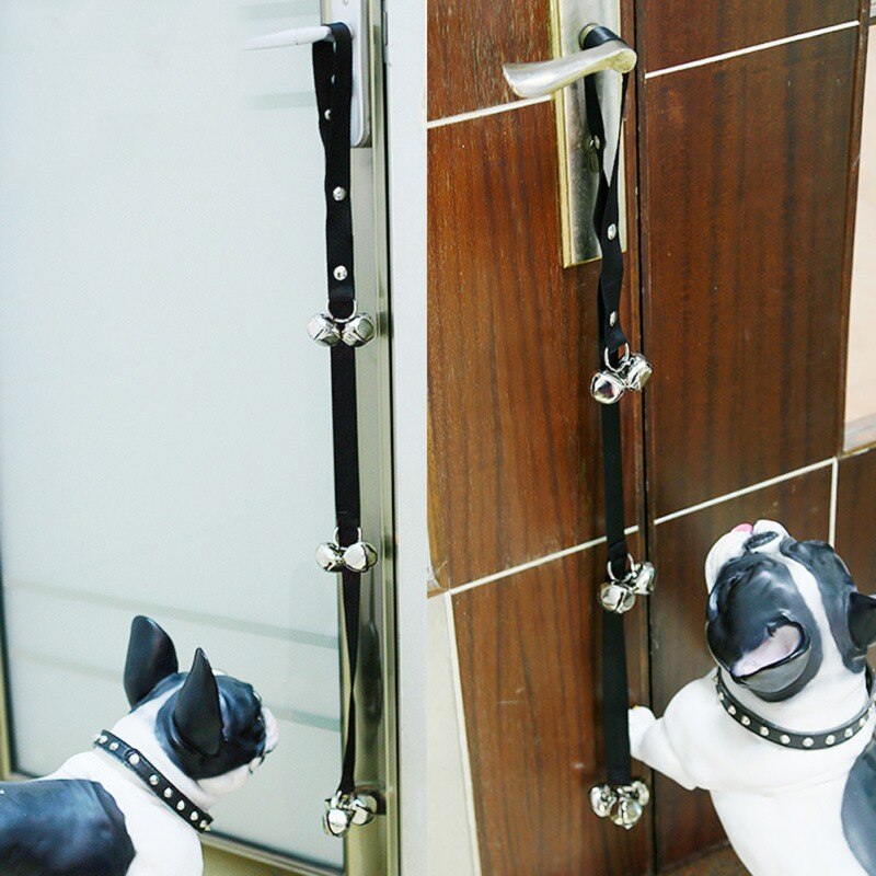 Kæledyrshunde forsyninger hundedør jernklokke premium træning potte flotte hundeklokker justerbar hundetræning legetøj tilbehør