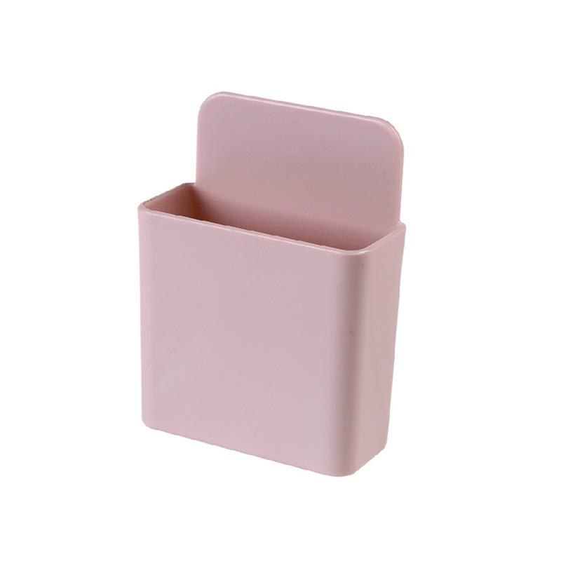 Opbergdoos afstandsbediening airconditioner opbergdoos mobiele telefoon stekker houder standaard container 1 stuk wandgemonteerde organizer: Roze klein