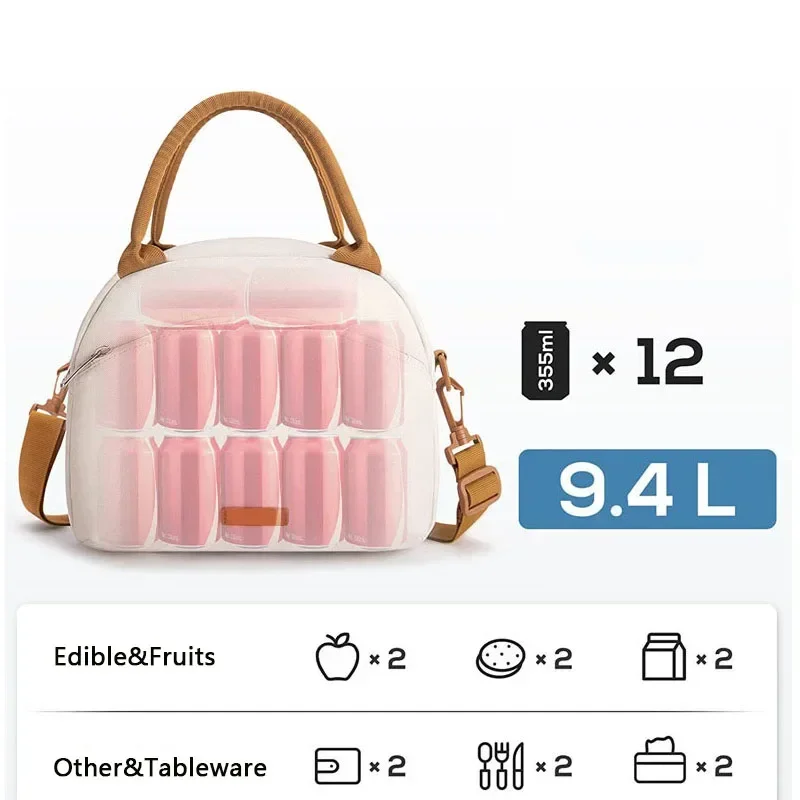 Lunch Bag Women Insulated Messenger Bag Men Waterproof Lunch Cooler Bag Insulated Lunch Box Portable Handbag Picnic Bento