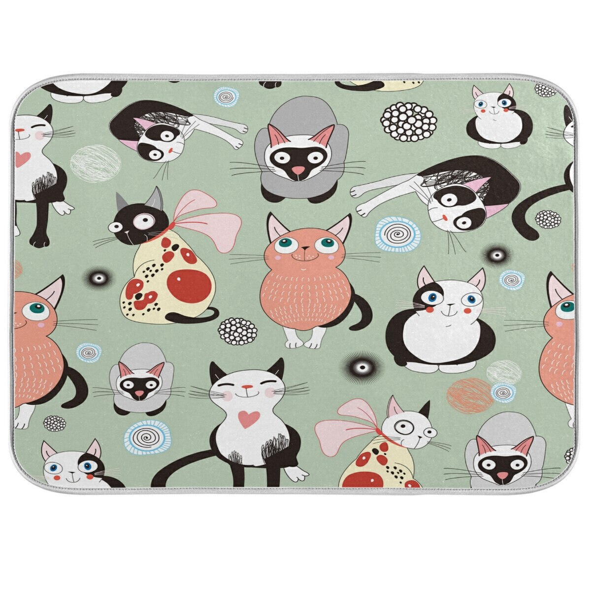 Cartoon Printed Tableware Pad Dish Mat Non-slip Microfiber Dish Drying Mat Kitchen Table Heat Insulation Anti Skid Pads Placemat: Item 2 / M 45.7x60.9cm