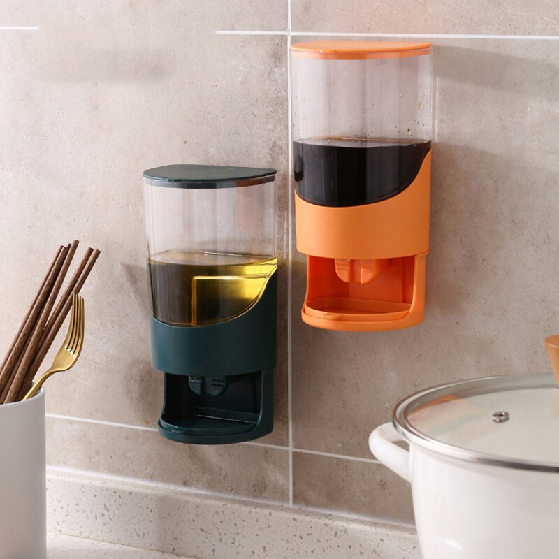 Dispenser Cooking Oil Bottle No Drip Organizer Storage Olive Oil Pourer Set Wall Mounted Lid Azucarero Table Utensils OC50TL