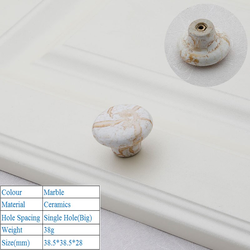 Ceramic Door Handles European Style Crack Kitchen Cabinet Handles Door Knobs And Zinc Alloy Furniture Drawer Push Pull Handles: 6032-Big Single Hole