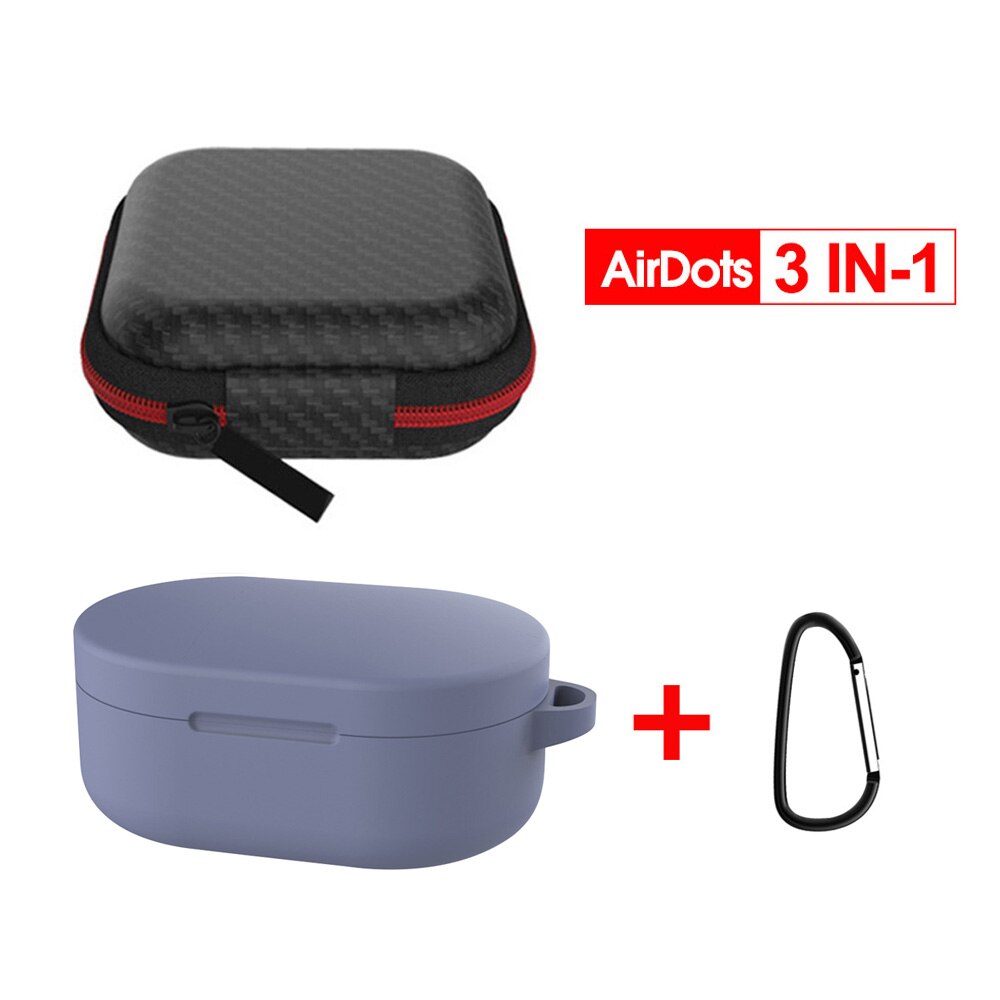 3 IN-1 Case Protection Cover Redmi AirDots Mi Air dots Silicone Case Carabiner Wireless Bluetooth Case for Xiaomi Redmi AirDots: 4