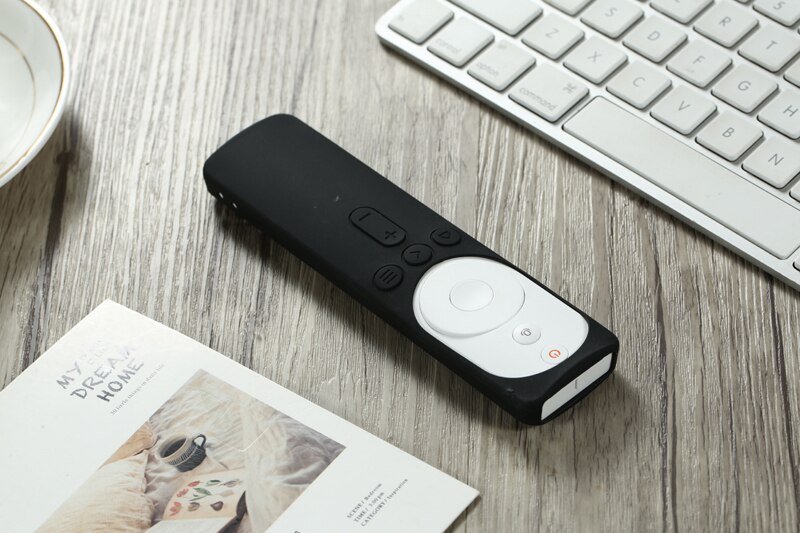 Siliconen afstandsbedieningshoes, beschermende zachte, krasbestendige anti-slip hoes voor de xiaomi  tv 4a draadloze bluetooth-afstandsbedieningshoes: Zwart