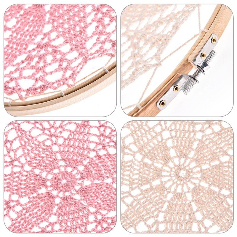 Bricolage grand napperon dentelle capteur de rêves ensemble, Boho capteur de rêves, tenture murale, bohème décor à la maison, Boho chambre décor Beige