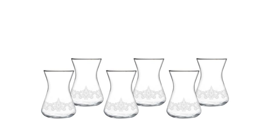 Tasse à thé turque verre thé Pando verre 6 pièces verres à thé 125 Ml Transparent turc service à thé ensemble de tasse à thé fabriqué en turquie