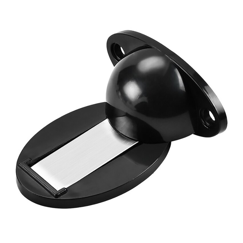 Door Stopper, Magnetic Door Stop White, Black Plastic Door Catch, Self Adhesive & Drilling Door Holder for Bedroom Bathroom: black