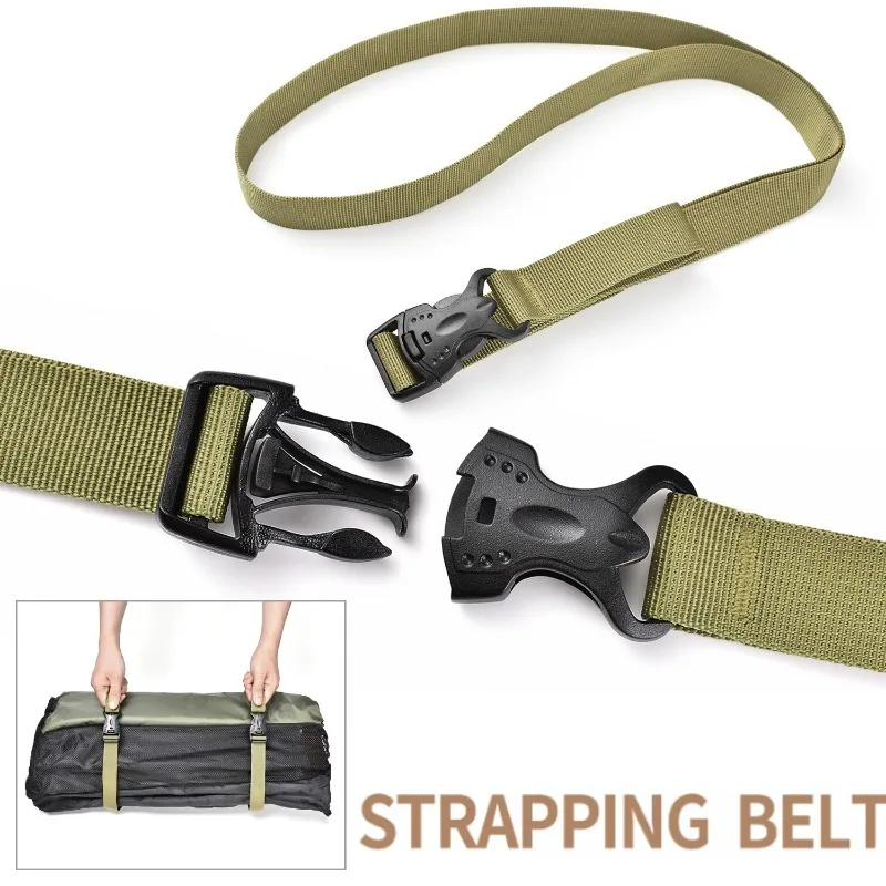 Sangles multifonctions en Nylon Durable, attache de chargement pour bagages, sangle de ceinture à cils 1.35x0.25m, Camping randonnée, boucle de ceinture de rangement du fret