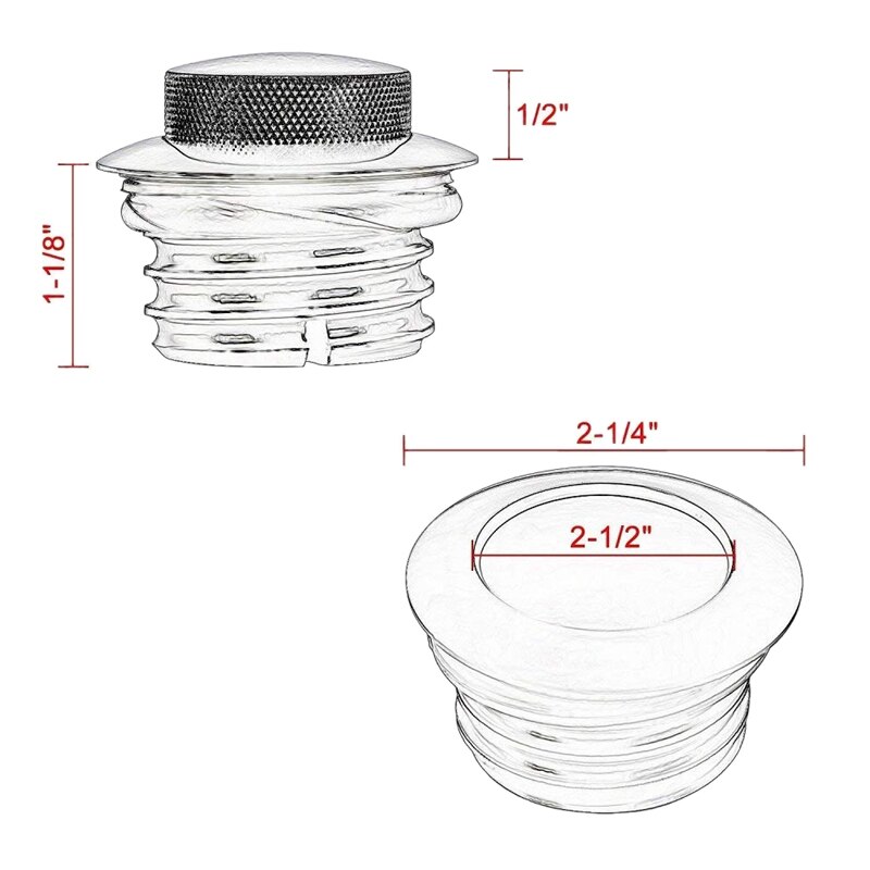 Flush PopUp Reservoir Gas Cap Vented Fuel Tank Screw For Silver Grandado