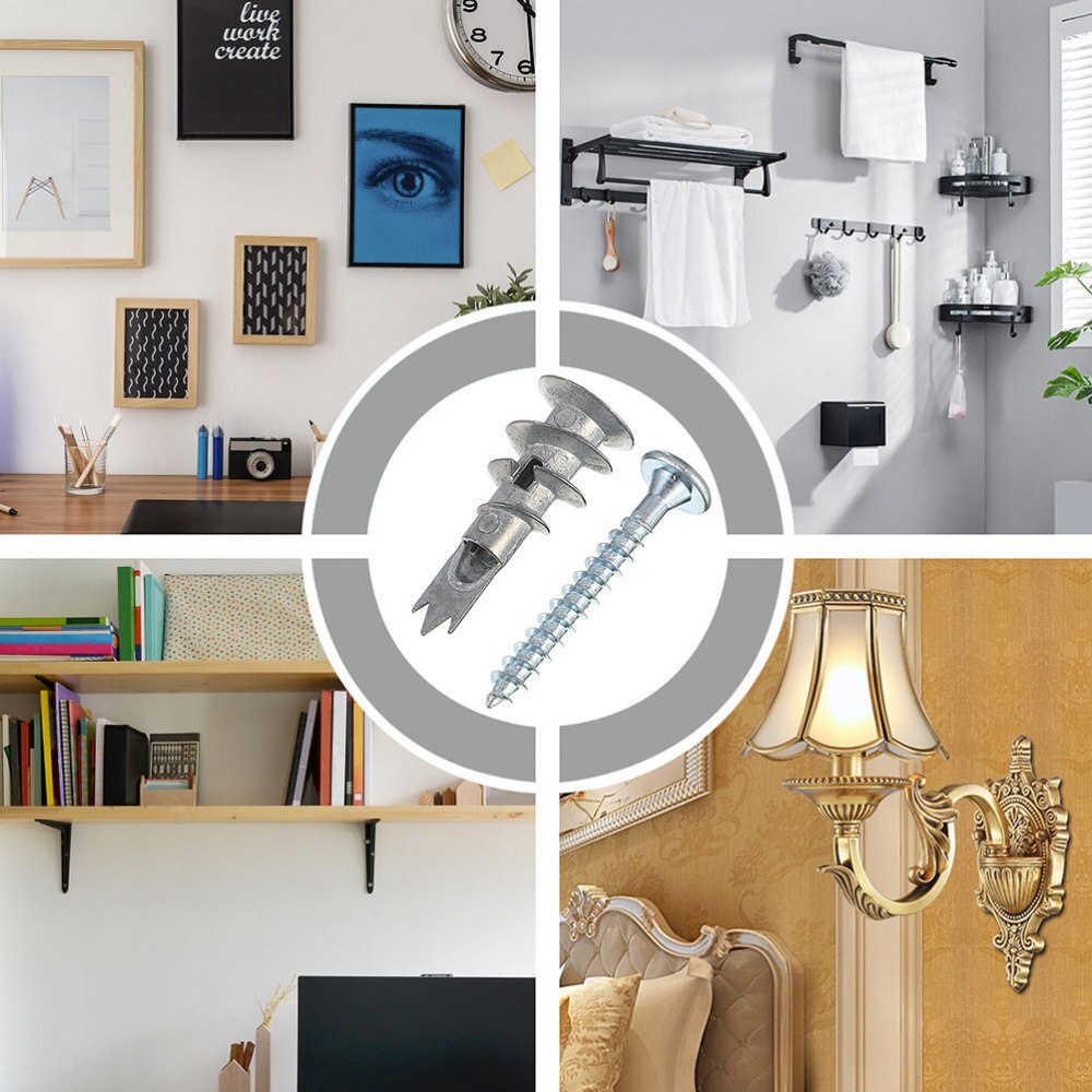 100 Pcs Wall Fixing Screws Screws Practical Delicate Durable Useful Multipurpose Anchor Screws Plasterboard Fixings for Shop