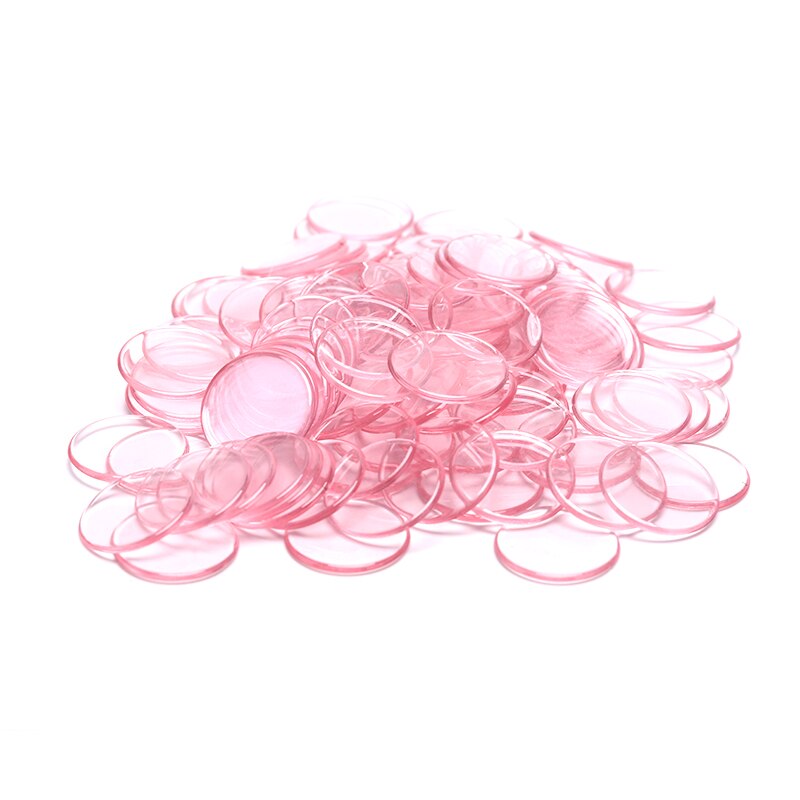 Fichas de póker de plástico, marcadores de Bingo de Casino, Token divertido, juegos de mesa de Club familiar, juguete, , 8 colores, 19mm, 100 Uds.: Rosa