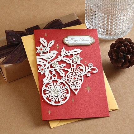 Eno Groet Delicate Ornament Kerstkaart Vintage Seizoen Groeten Card