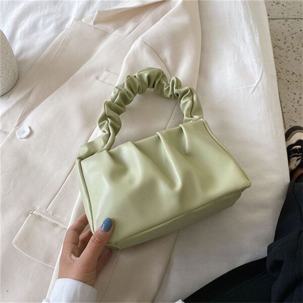 Gusure Women Bags ins Handbag Summer Casual Shoulder Bags Wild Style Messenger Bag for Lady Popular soft Pu top handle: Green
