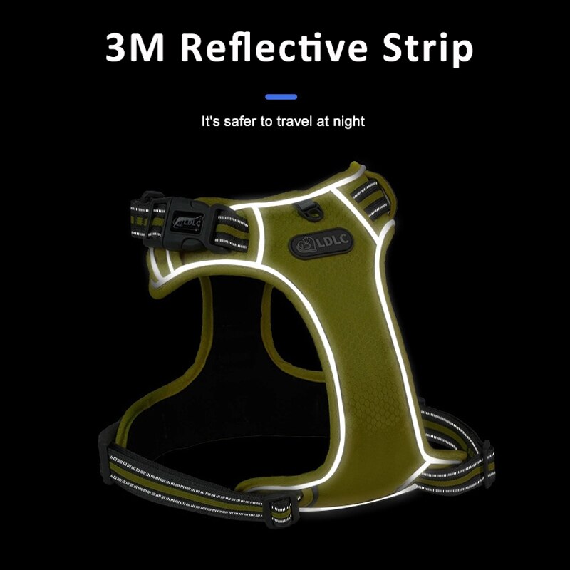 Nylon Pet Chest Harness for Large Dogs Vest with Carry Handle Reflective No Pull Fit German Shepherd Bulldog Collar Accessories