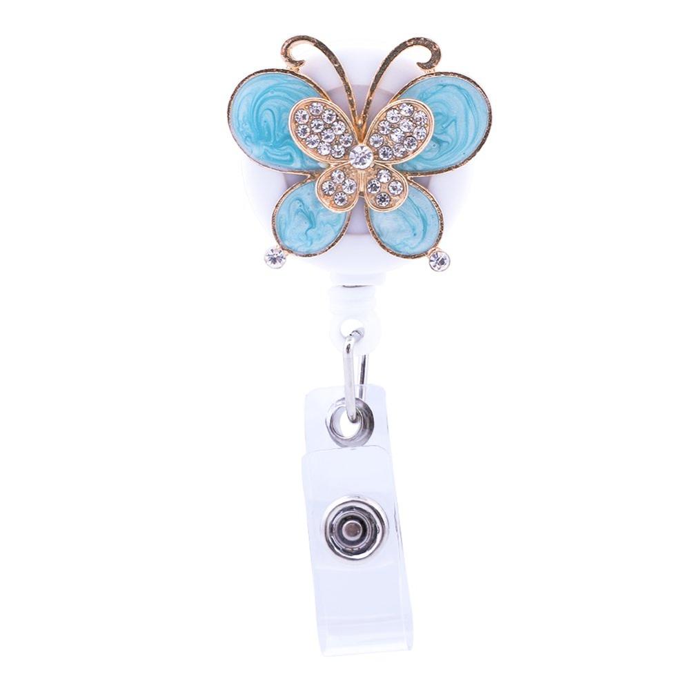 Animal Retractable Badge Holder with Alligator Clip Retractable Cord ID Badge Reel Fox Dress Girl Horse Style: K61