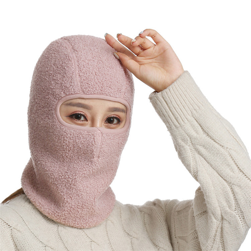 Winter Vlies Sturmhaube Frauen Volle Gesicht Masken Männer Ich bin Freien Motorrad Winddicht Kopf Masken Verdicken Nacken Wärmer Radfahren Maske: Y-DS Rosa