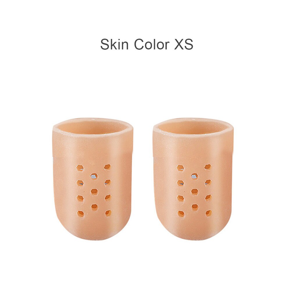Protector de dedo gordo del pie, Protector de silicona suave y transpirable para el cuidado del pulgar, callos para pies, ampollas, funda para dedos, 2 piezas: Skin Color XS