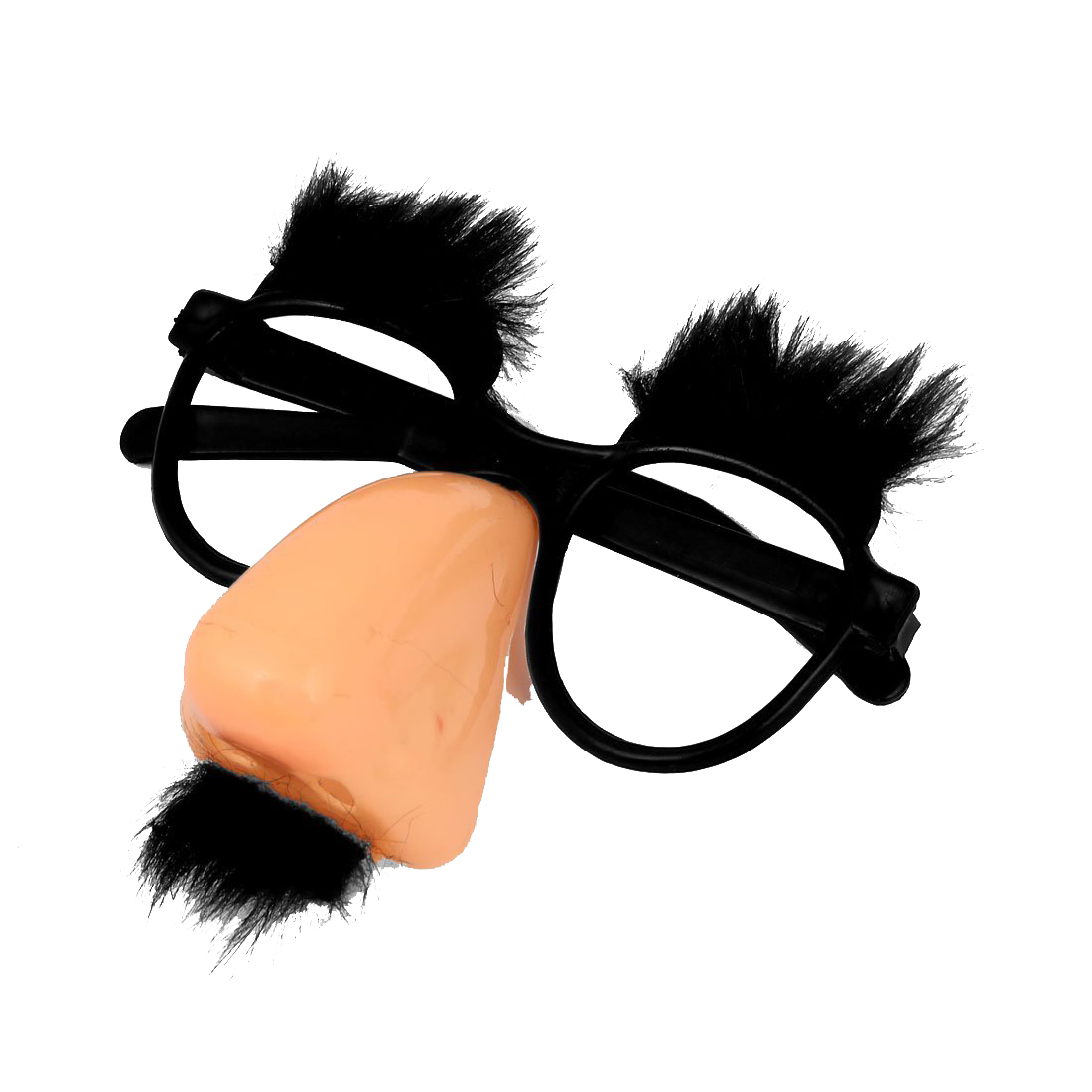 Coral Clown Pink Nose and Black Mustache Round Glasses: Default Title