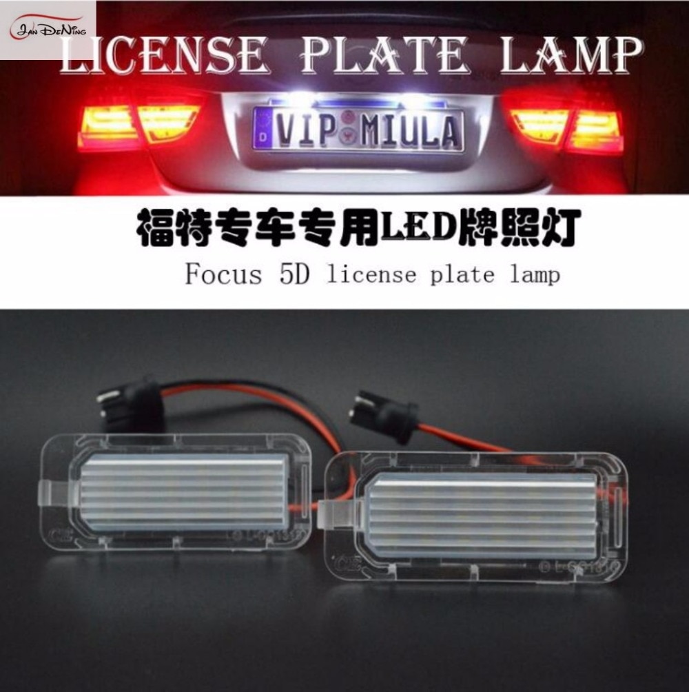 JanDeNing 2 uds. Luces de matrícula LED Free18 para Ford Focus/Mondeo/Fiseta