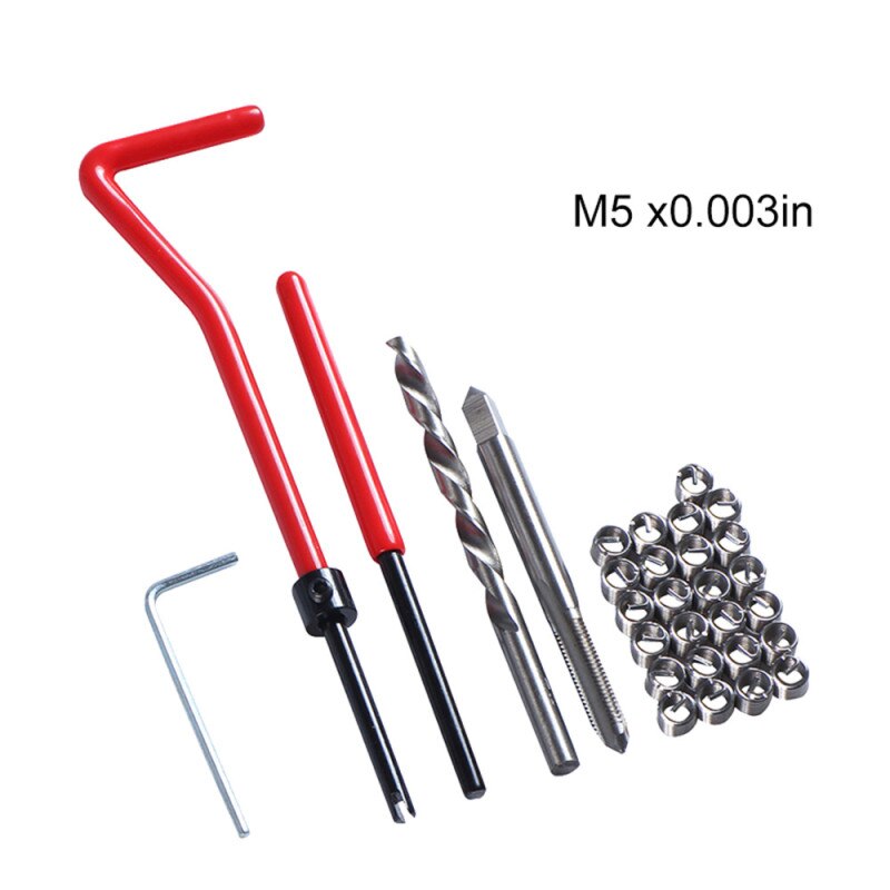 30PCS M5/M6/M8 Wrench Twist Drill Bit Kit Thread Repair Tool Kit for Restoring Damaged Threads Spanner High Speed Steel Tap Die: M5