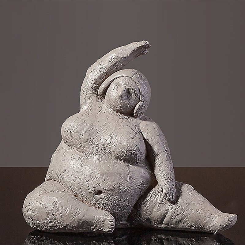 Abstract Fat Lady Figurines Art Yoga Plump Women Statues Resin Female Character Tabletop Decor Crafts Home Decoration Ornaments