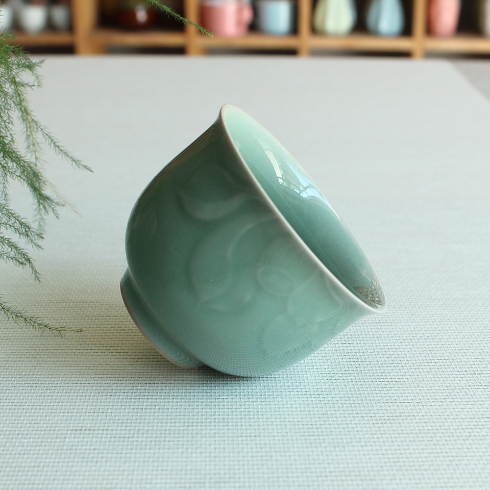 130ML Teacup Chinese Longquan Celadon Tea Set Porcelain Office Master Tea Mug Drinkware cup Ceramic tea cup